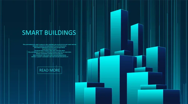 Дизайн Концепції Розумного Будівництва Міської Ілюстрації Графічна Концепція Вашого Дизайну — стоковий вектор