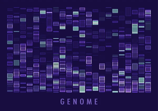 Genomický Test Dna Mapa Genomu Velká Vizualizace Dat Abstraktní Infografická — Stockový vektor