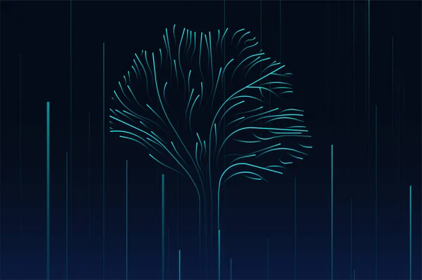 Φωτεινές Γραμμές Σχηματίζουν Ένα Δέντρο Αφηρημένες Φωτεινές Σύγχρονες Γραμμές Δροσερά — Διανυσματικό Αρχείο
