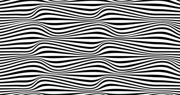 Wave Optical Illusion Distorted Lines Background Graphic Concept Your Design — Stock Vector