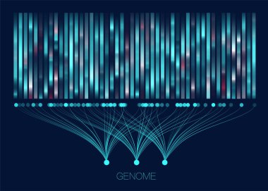 DNA genomic test, genome map. Big data visualization. Abstract infographics representation. Graphic concept for your design clipart