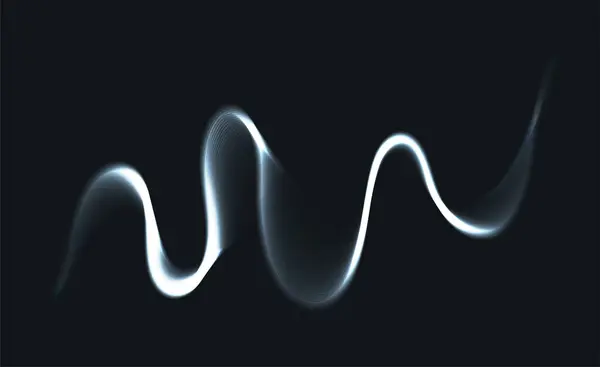 Абстрактные Белые Динамические Волны Современное Абстрактное Прикрытие Кривые Линии Черном Векторная Графика