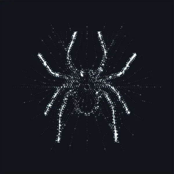 Абстрактний Павук Білими Частинками Графічна Концепція Вашого Дизайну Стокова Ілюстрація