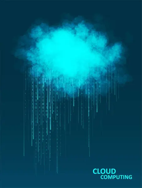 Cloud Computing Technologie Internet Concept Flux Numérique Virtuel Abstrait Structure — Image vectorielle