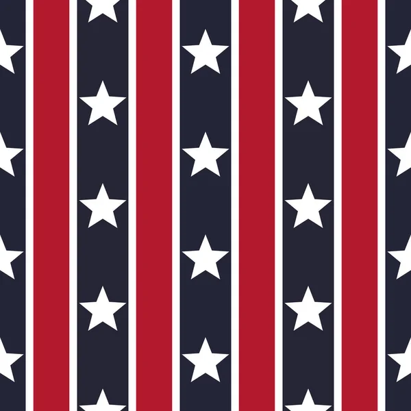 Vertikale Streifen Mit Sternen Mit Nahtlosem Muster Amerikanischer Patriotismus Unabhängigkeitstag — Stockvektor