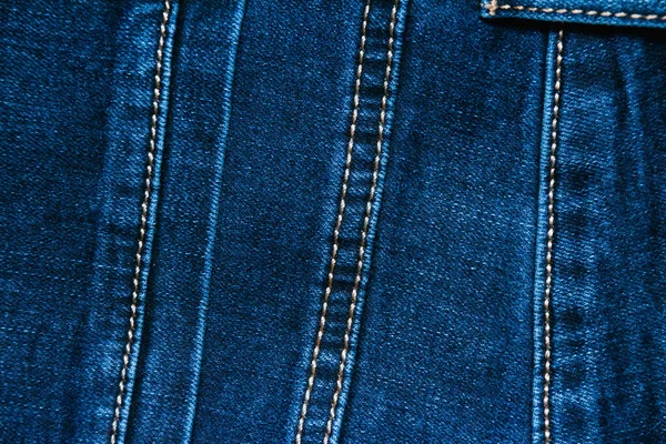 Blue Denim Fabric Close Denim Background Copy Space — Stock Photo, Image