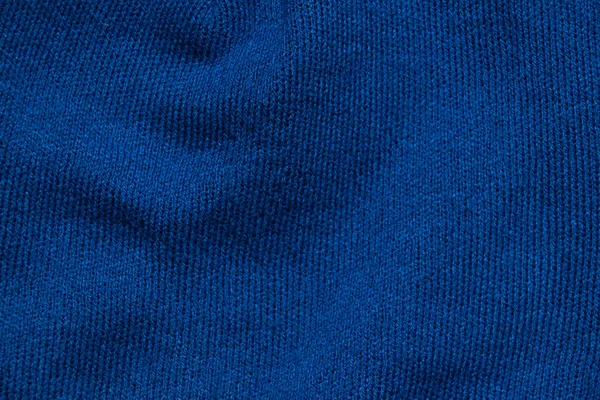 Kék Háttér Másolási Hellyel Kötött Sál Textúra — Stock Fotó