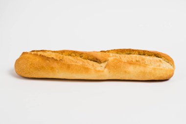 French baguette on a white background with copy space