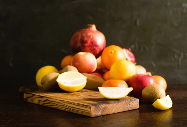 Fruit Reusable Bag Earth Day Zero Waste Concept Sliced Lemon — Stock Photo, Image