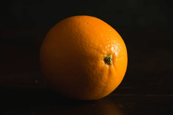 One Orange Macro Dark Background Copy Space — Stock Photo, Image
