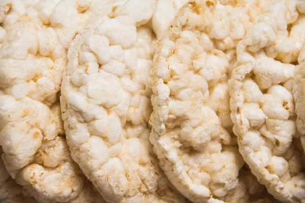 Плоский Уголок Еда Хрустящие Рисовые Пироги Концепция Питания Хорошая Фигура — стоковое фото
