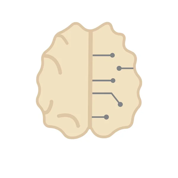 Hälften Hjärnan Med Kretsar Artificiell Intelligens Koncept — Stock vektor