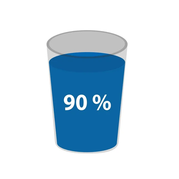 Glas Mit Flüssigkeit Und Den Prozent Drauf — Stockvektor