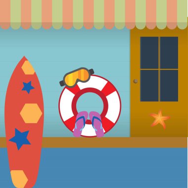 Front view of a beach house