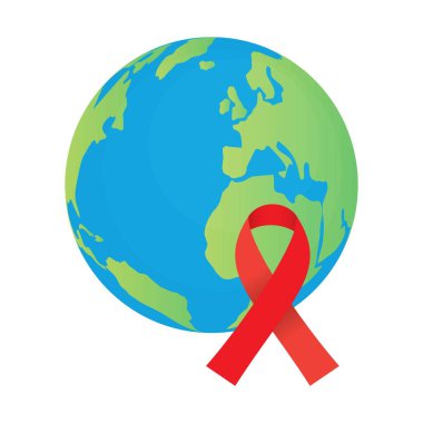 Kırmızı kurdeleli Dünya küresi, AIDS Günü farkındalığı