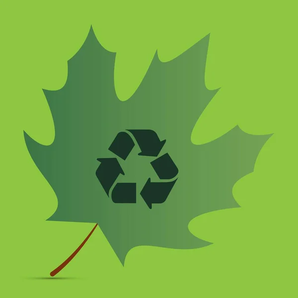 Frunză Arțar Simbol Reciclare — Vector de stoc