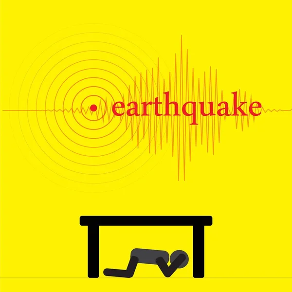 案头下人物形象 地震安全程序概念 — 图库矢量图片