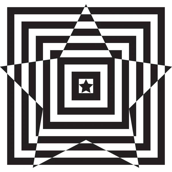 Fundo Padrão Geométrico Abstrato Com Estrela Preta Branca Formas Quadradas — Vetor de Stock