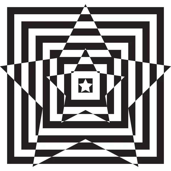 Fundo Padrão Geométrico Abstrato Com Estrela Preta Branca Formas Quadradas — Vetor de Stock