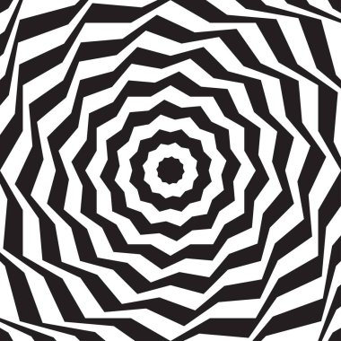 Siyah ve beyaz çiçek şekilli soyut geometrik desen