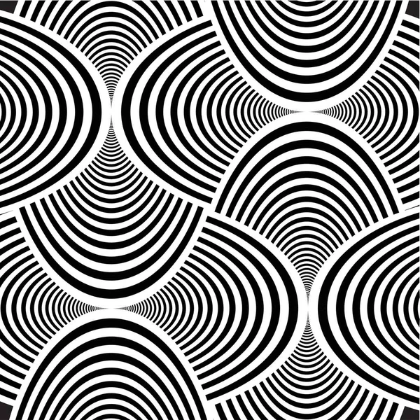 Abstract Pattern Background Black White Wavy Lines Curves — Stock Vector