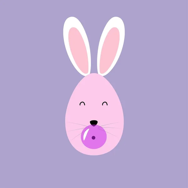 可爱兔子病媒吹泡泡糖 — 图库矢量图片