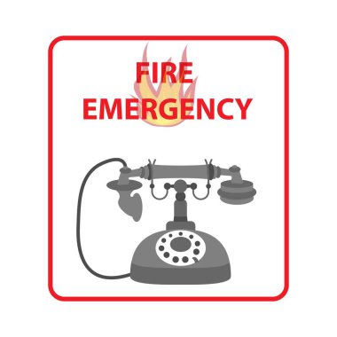 Alevli ve acil mesajı olan klasik bir telefon.