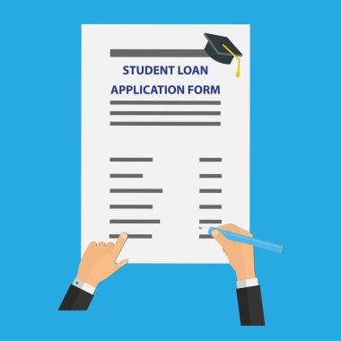 Öğrenci kredisi başvuru formunun altını imzalamaya hazır bir kalem tutuyorum.