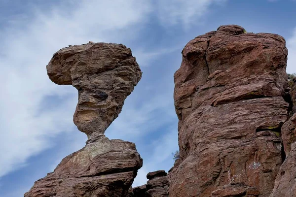 Clear Photo Famous Balanced Rock Set Partly Cloudy Sky Buhl — Stock Photo, Image