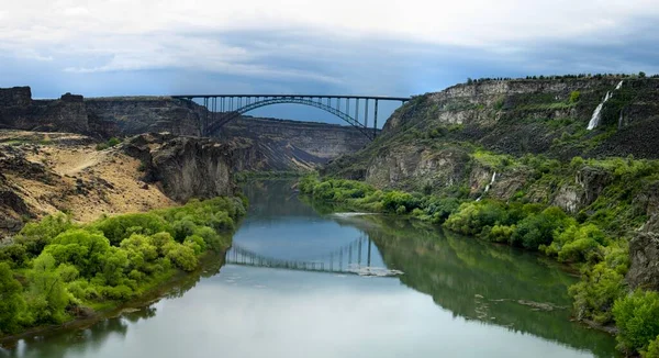 Ett Panorama Foto Ormfloden Och Perrine Bridge Ligger Vid Twin — Stockfoto