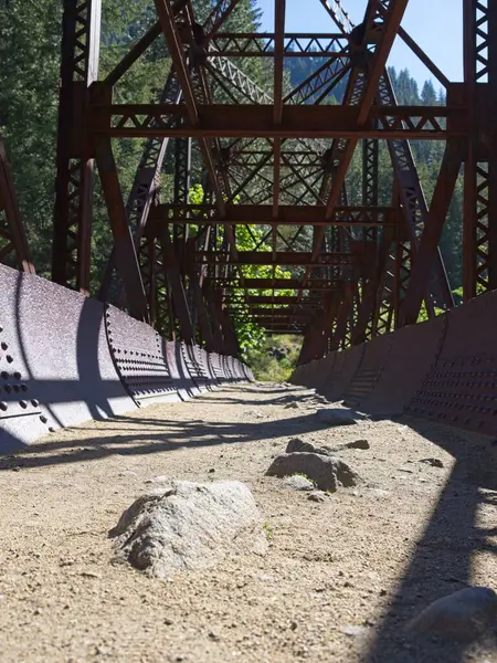 Sendero Del Tumwater Canyon Bridge Oeste Leavenworth Washington Imagen de stock