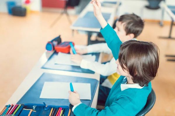 Boy Student School Taking Part Class Answering Tough Question — Stock Photo, Image