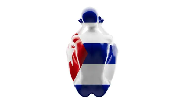 Mannequin Revêtu Drapeau Cubain Reflète Patriotisme Identité Nationale Sur Fond — Photo