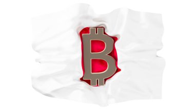 Bitcoin sembolü Japon bayrağının dinamik ve örtülü bir gösterimine atıldı