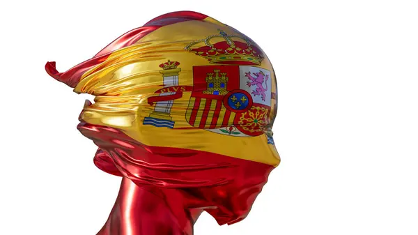 Μια Οπτικά Εντυπωσιακή Εικόνα Της Ισπανικής Σημαίας Πλούσια Χρώμα Και — Φωτογραφία Αρχείου