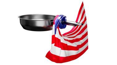 Bu çarpıcı görüntü, yüksek kaliteli bir tavayı Amerikan bayrağının simgesel yıldızları ve çizgileriyle birleştiriyor..