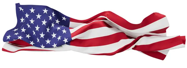 美国国旗的星条旗生机勃勃地升腾着 体现着自由的精神在其波涛汹涌的褶皱中 — 图库照片#