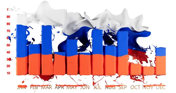 Gambar Kreatif Ini Menyajikan Bendera Rusia Yang Mengalir Secara Dinamis — Stok Foto