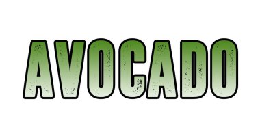 I love Avocado text on white