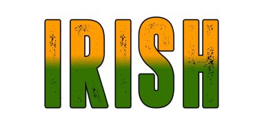 Irish, Text word on the white