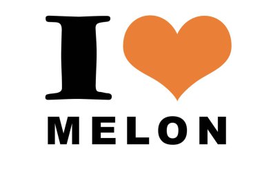 I love melon on the white clipart