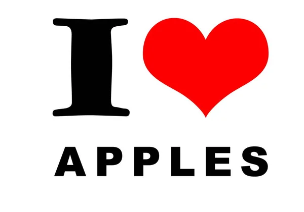 Love Apples Text White — Stock Fotó