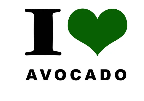 Love Avocado Text White — Stock Fotó