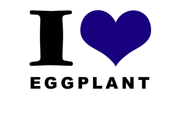 Love Eggplant Text White — Stock Fotó