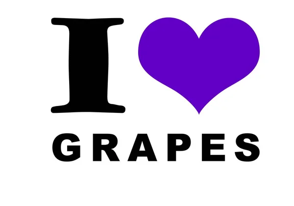 Love Grapes Text White — Stock Fotó