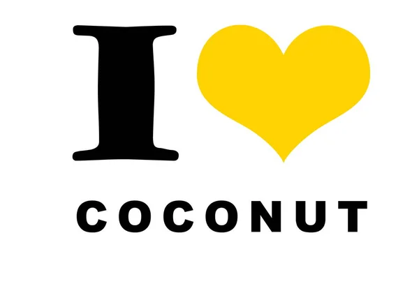 Love Coconut Text White — Stock Fotó