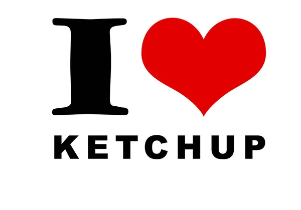 Love Ketchup Text White — Stock Fotó