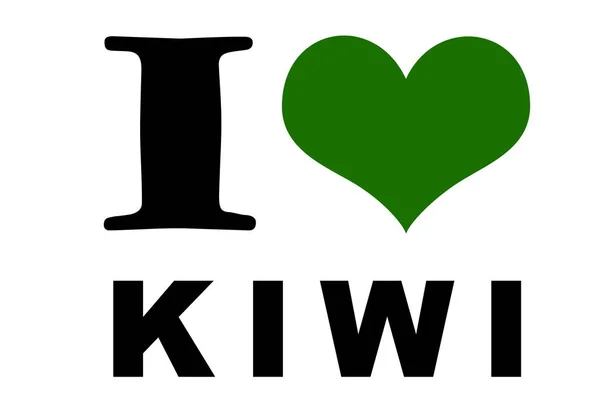 Love Kiwi Text White — Stock Fotó
