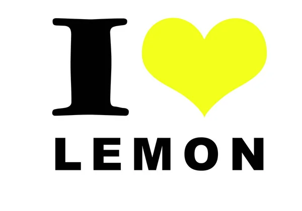 Love Lemon Text White — Stock Fotó