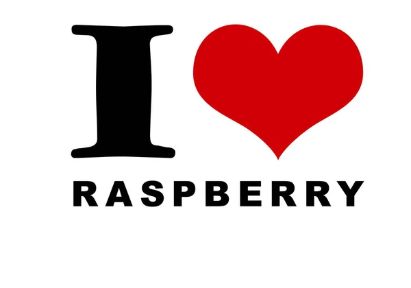 Love Raspberry Text White — Stock Fotó